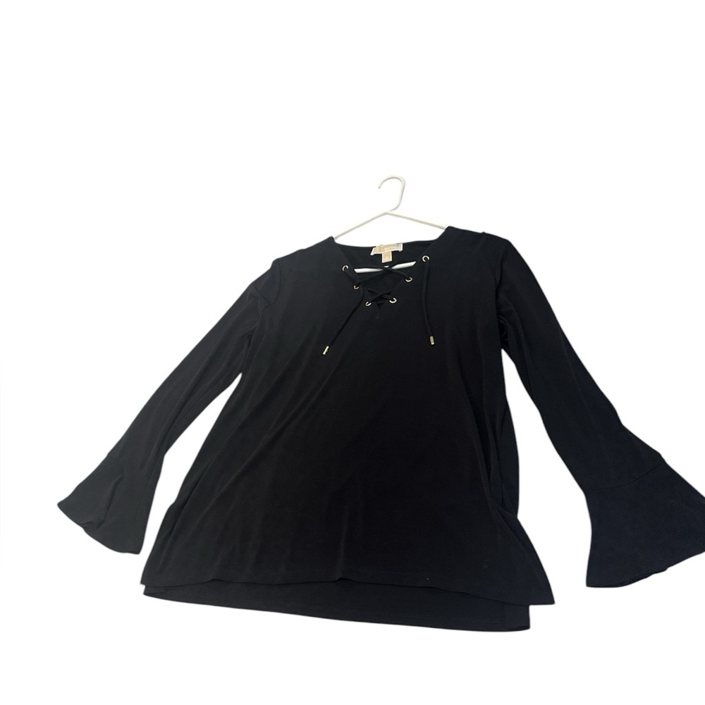 MICHAEL Michael Kors XL top EUC V neck Criss cross bell sleeve host pick - Picture 3 of 11